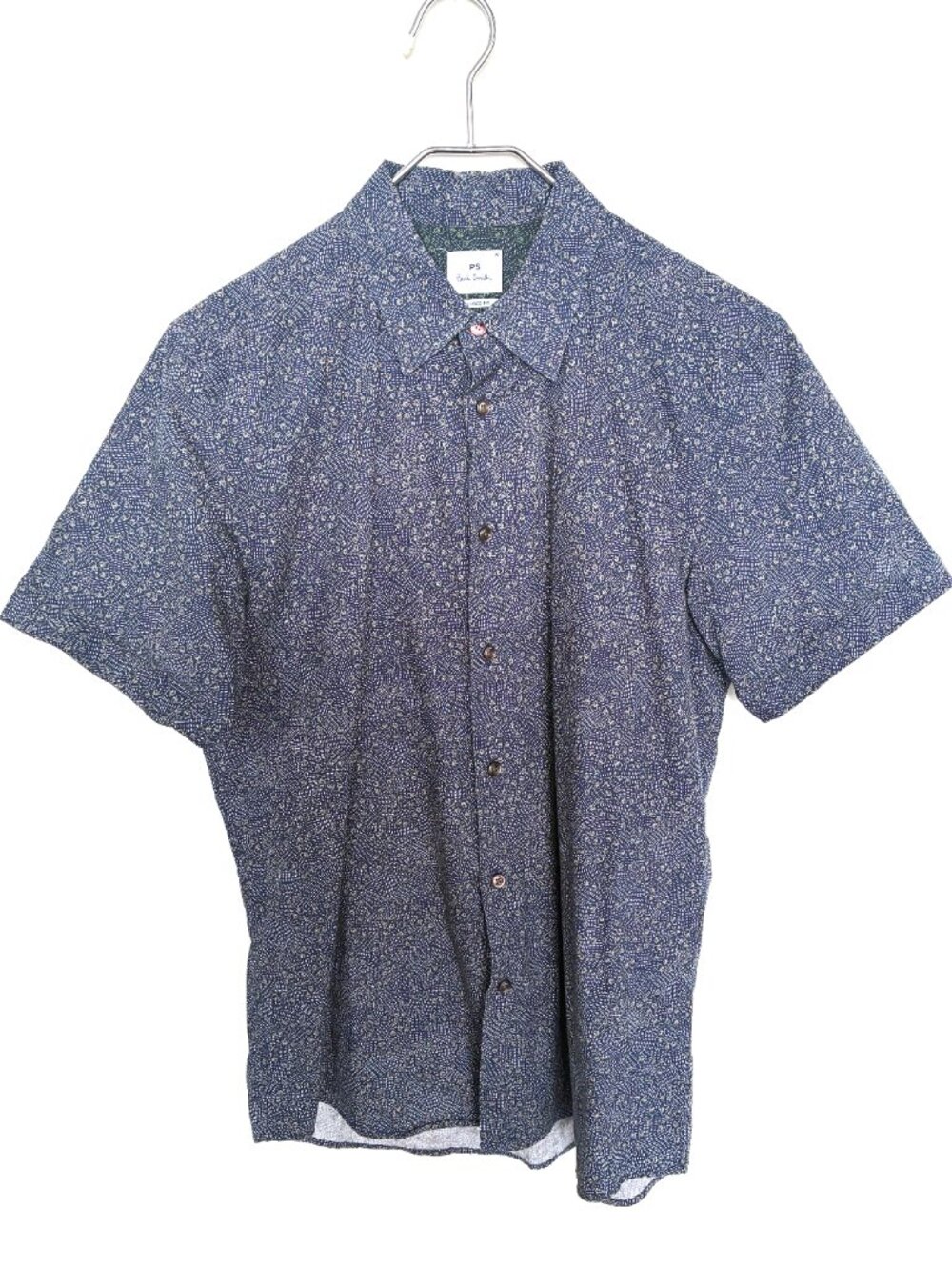 PS PAUL SMITH men's blue short sleeve shirt size M 100% cotton